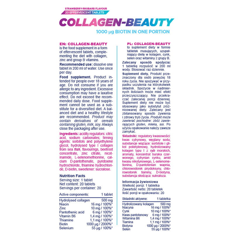 ALLNUTRITION COLLAGEN - BEAUTY - 20 tabletek musujących na stawy - obrazek 2