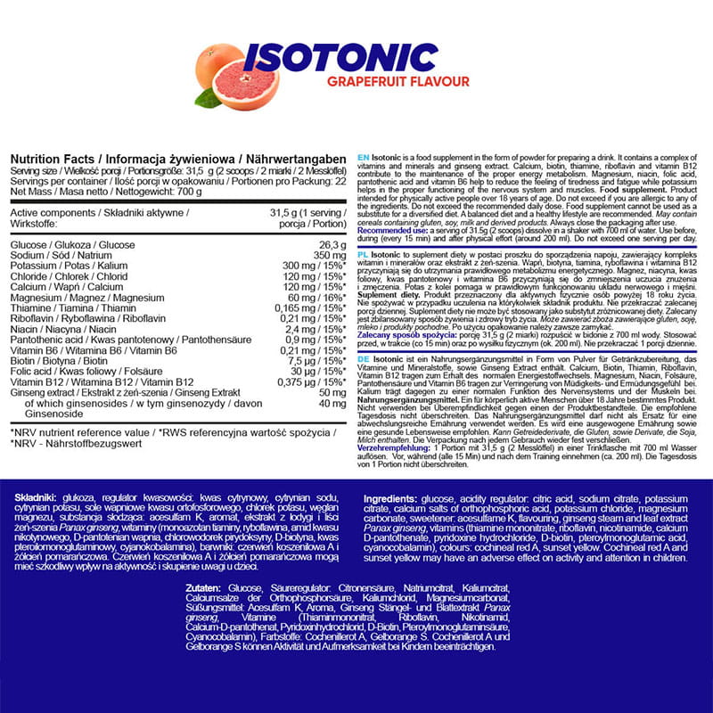 ALLNUTRITION ISOTONIC 700G - izotonik w proszku - obrazek 2