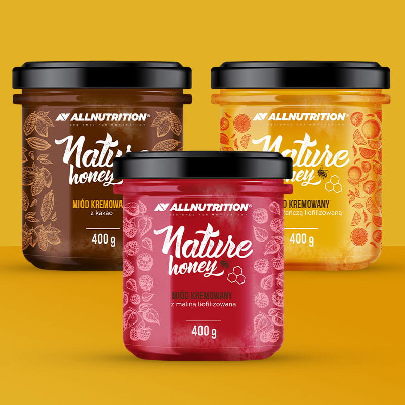 ALLNUTRITION NATURE HONEY 400G ORANGE - miód kremowany bez cukru - obrazek 2