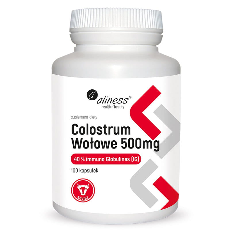 ALINESS COLOSTRUM WOŁOWE 500MG 40% 100 Kapsułek