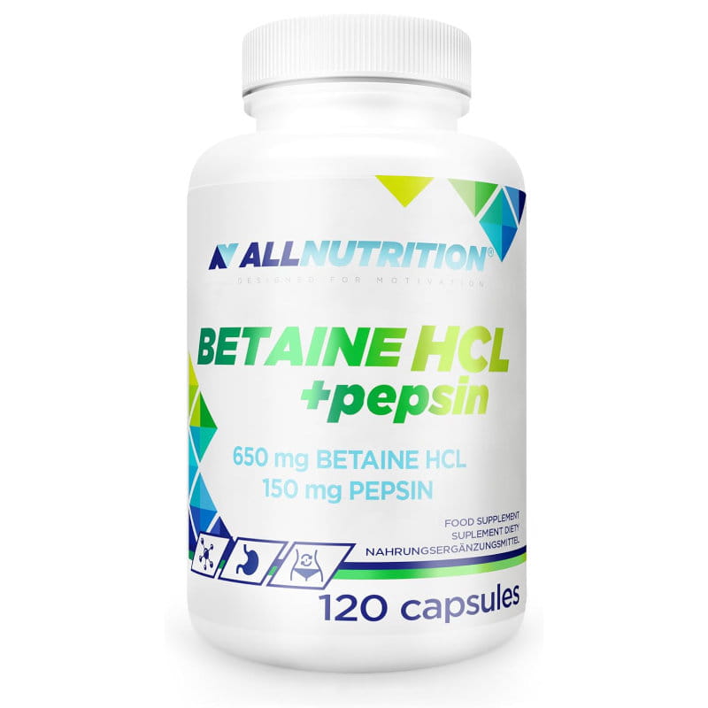 ALLNUTRITION BETAINE HCL PEPSIN 120 kapsułek