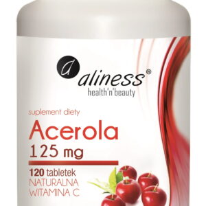 Witamina C Aliness Acerola 125 mg 120 tabletek Naturalne Źródło