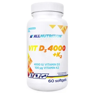 Witaminy Allnutrition D3 4000 + K2 60 kapsułek Wysoka Przyswajalność