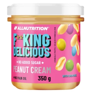 Krem Orzechowy Allnutrition Fitking Delicious Peanut Cream 350g z Drażetkami Bez Dodatku Cukru