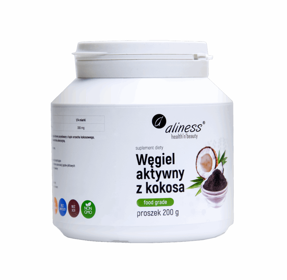 Węgiel Aktywny Aliness 200g Proszek Czysta Forma