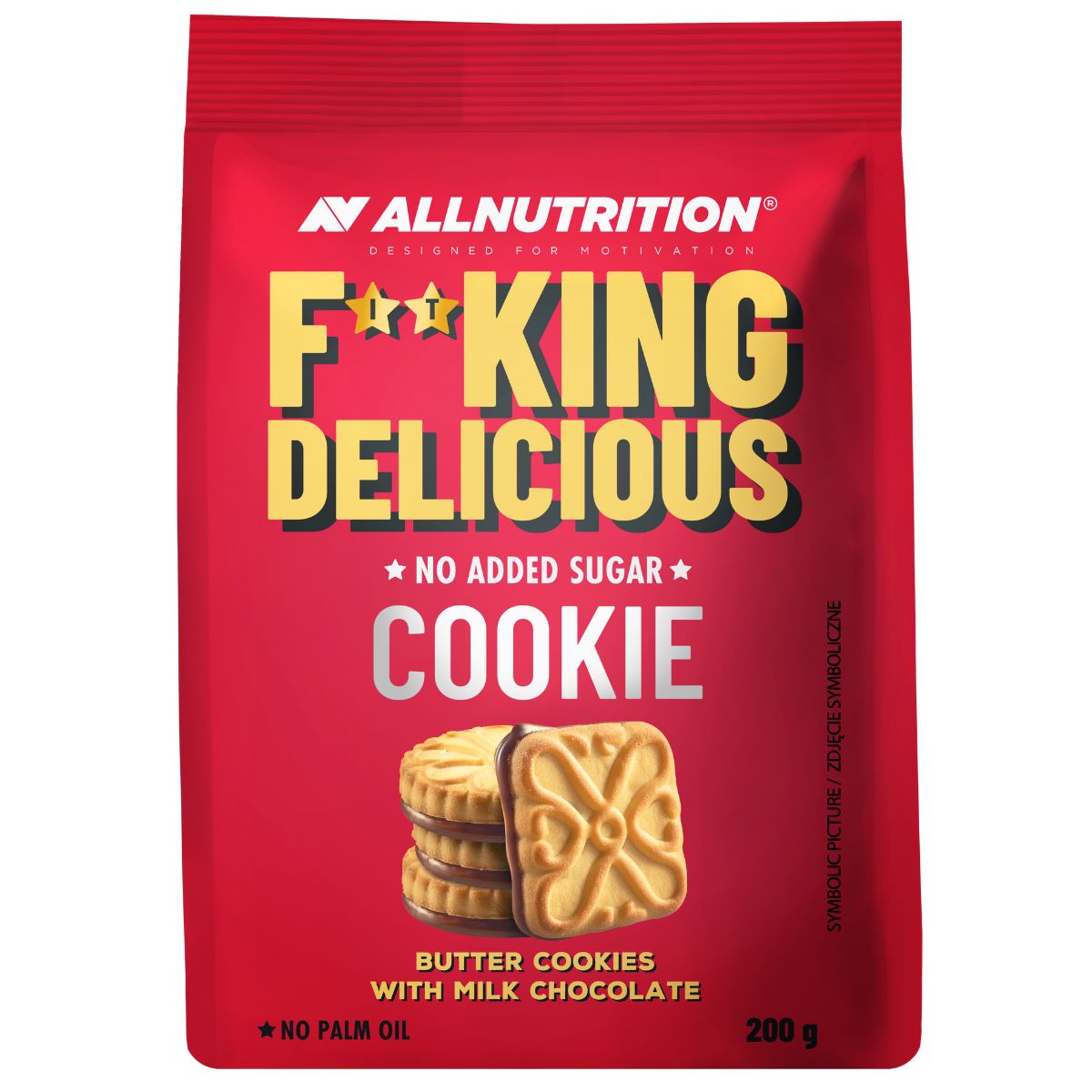 Fit Przekąska ALLNUTRITION Fitking Delicious Cookie 200g Maślane Ciasteczka Bez Dodatku Cukru