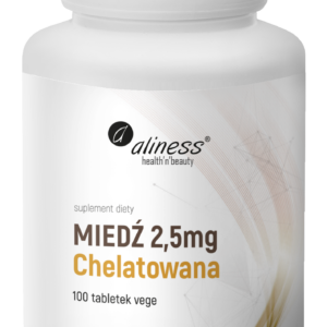Miedź Chelatowana Aliness 2,5 mg 100 tabletek Wysoka Przyswajalność