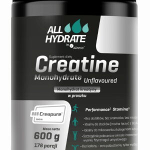 Kreatyna Aliness All Hydrate Creatine Monohydrate 600g Proszek Siła i Wytrzymałość Naturalny