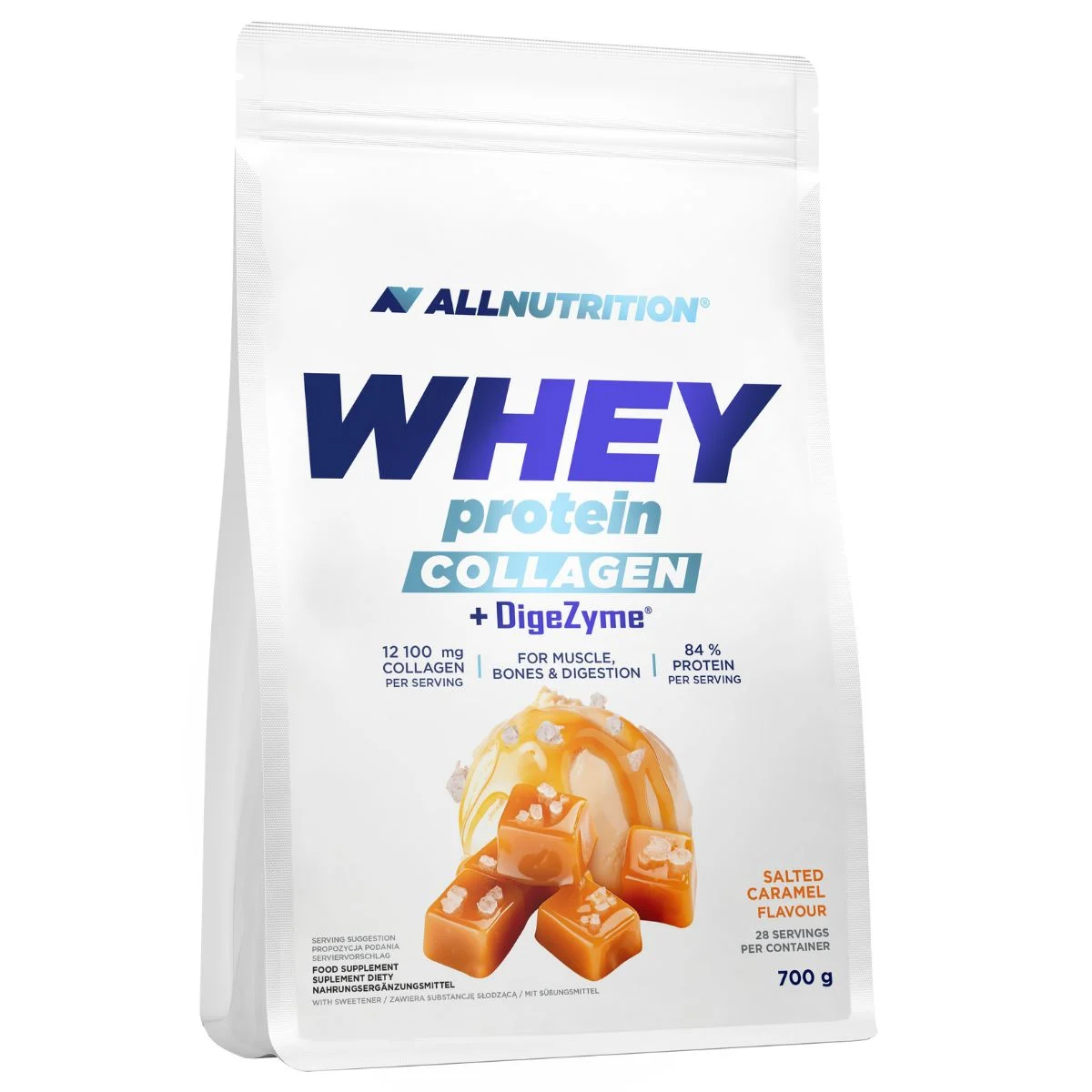 Odżywka Białkowa Allnutrition Whey Protein Collagen + DigeZyme 700g Proszek Budowa i Regeneracja Mięśni