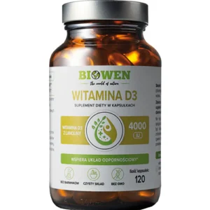 Witaminy Biowen Witamina D3 4000IU 120 kapsułek wsparcie odporności