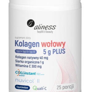 Aliness Kolagen wołowy 5 g PLUS natywny II, siarka OptiMSM, wit. C (typ I+ typ II+ typ III)