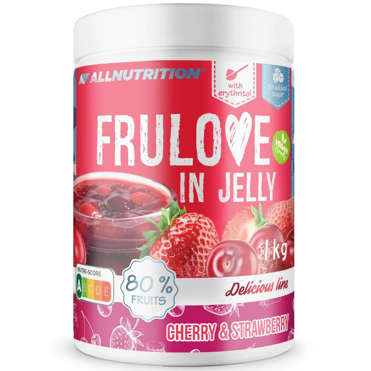 Owoce w Żelu Allnutrition In Jelly Frulove 1kg wiśnia-truskawka