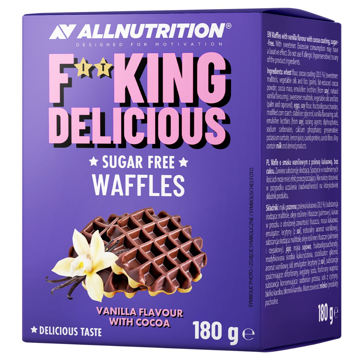 Wafle Allnutrition Fitking Delicious Wafles 150g waniliowy z kakao