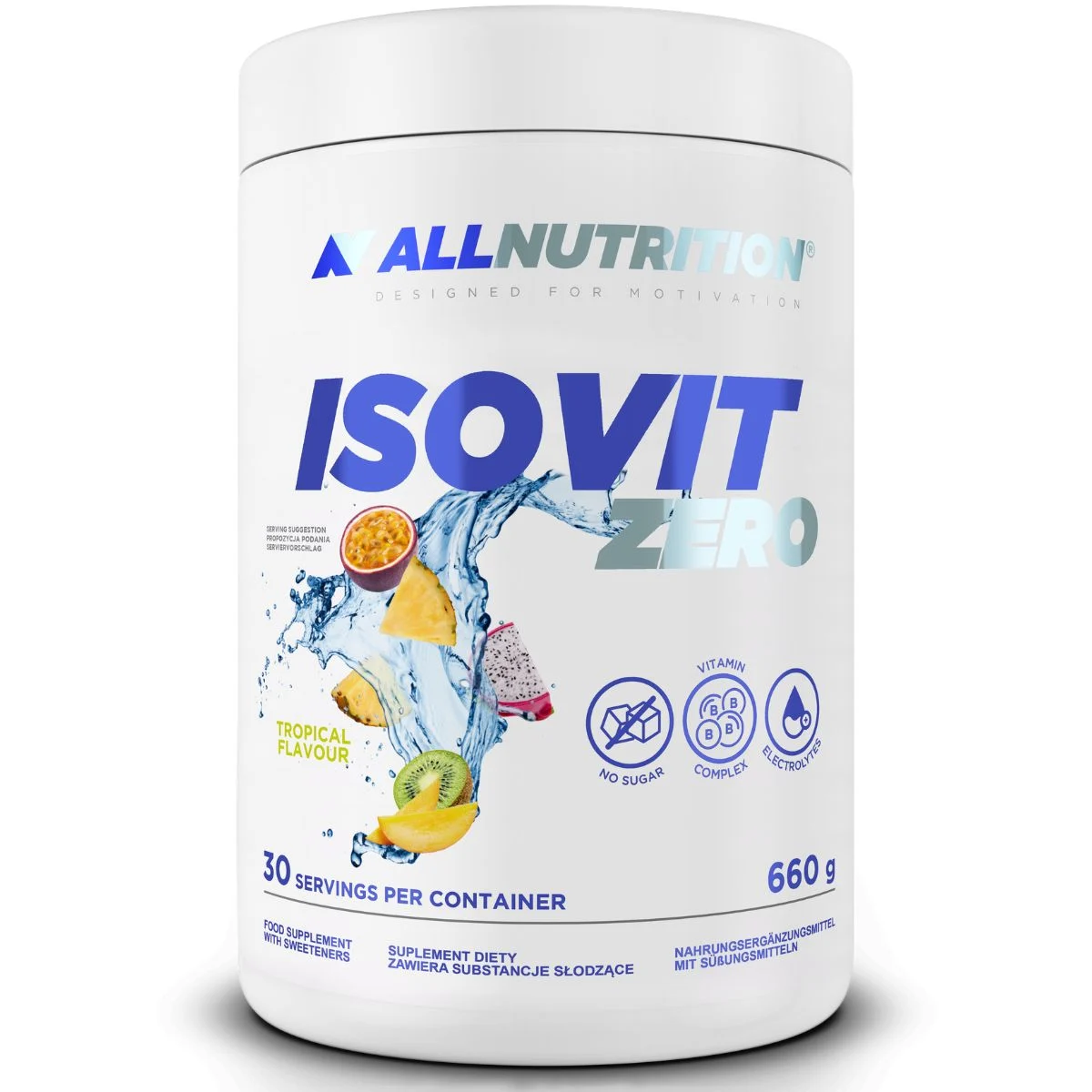Izotonik Allnutrition Isovit Zero 660g Nawodnienie i Uzupełnienie Minerałów